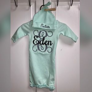 Embroidered (Eden) baby gown